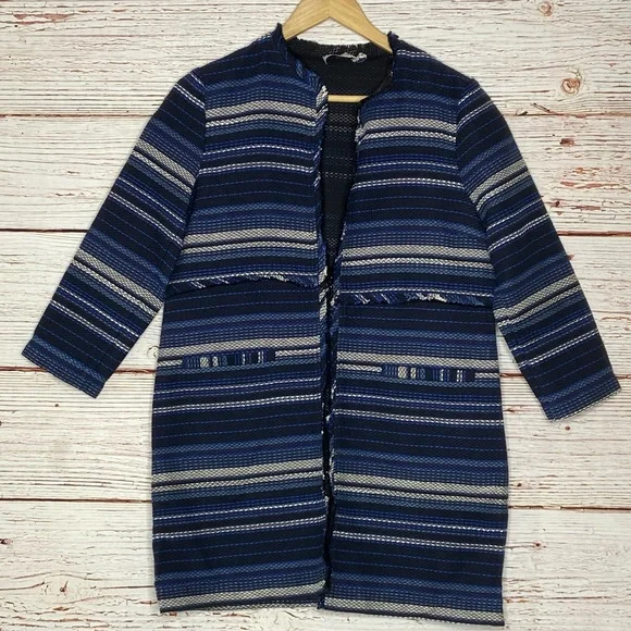 Vineyard Vines Striped Woven Jacket In Blue Sz XS - Picture 2 of 11